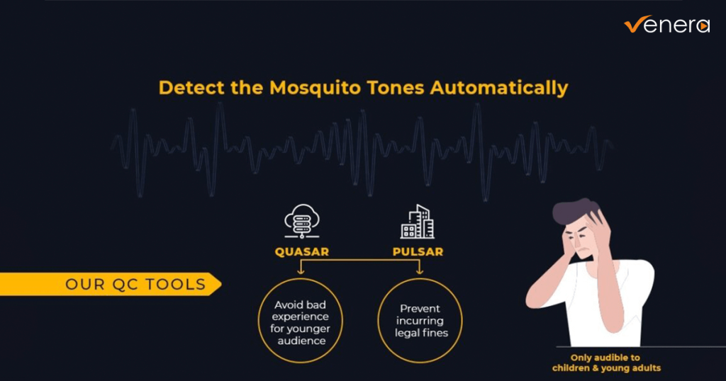 Automated detection of Mosquito Tone in media content